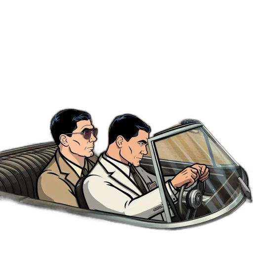 car, shoes, jacket, umbrella, cartoon, comic book art, concept art, anime transparent PNG cut-out