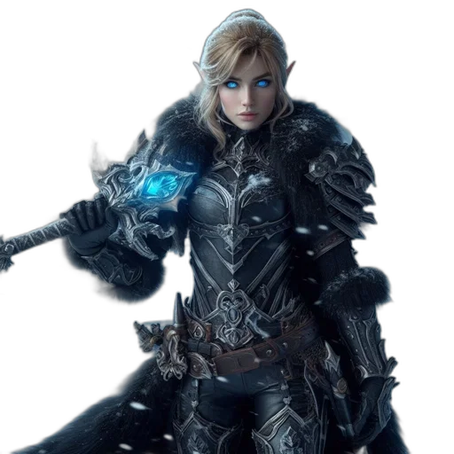 sword, weapon, concept art, fantasy art, 3d render, comic book art, blue, armored transparent PNG cut-out