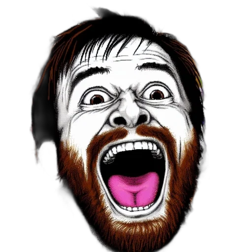 face, creature, animal, cartoon, photorealistic, comic book art, concept art, intense transparent PNG cut-out