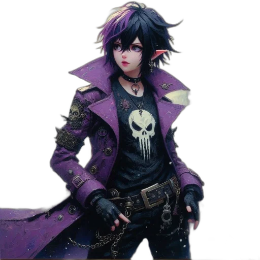 jacket, weapon, staff, sword, concept art, fantasy art, cyberpunk, pixel art transparent PNG cut-out