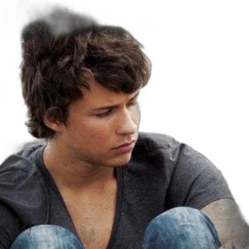 hair, photorealistic, young, man, tousled, sits, bench, wearing transparent PNG cut-out