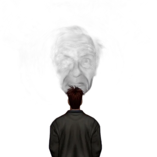 face, mask, hair, jacket, concept art, photorealistic, pixel art, 3d render transparent PNG cut-out