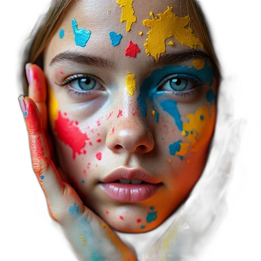 face, mask, crown, jewelry, photorealistic, oil painting, watercolor, fantasy art transparent PNG cut-out