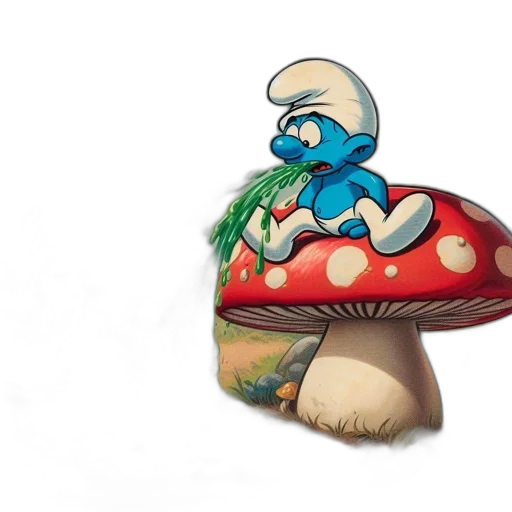 hat, creature, umbrella, food, concept art, 3d render, fantasy art, watercolor transparent PNG cut-out