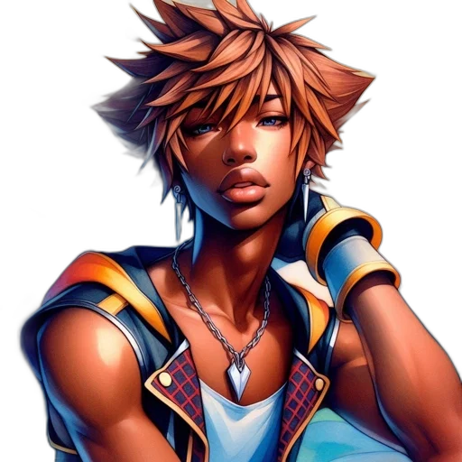 staff, fantasy art, concept art, pixel art, anime, blue, vibrant, young transparent PNG cut-out