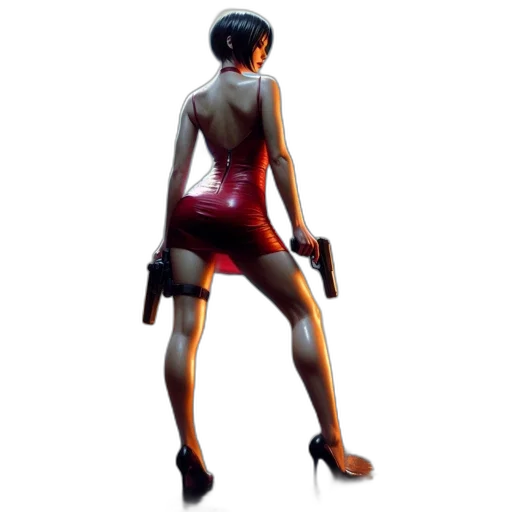 dress, weapon, staff, robot, 3d render, concept art, cyberpunk, pixel art transparent PNG cut-out