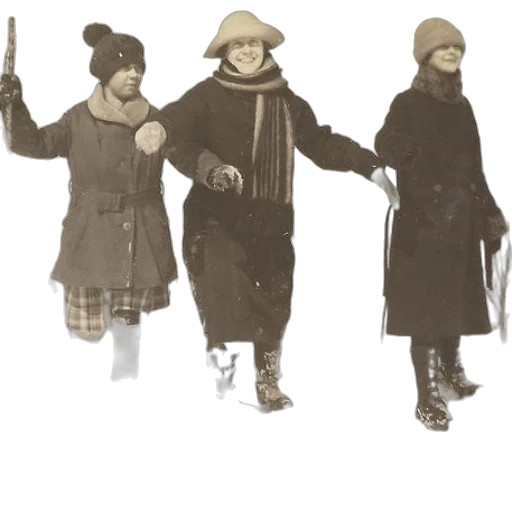 staff, concept art, snow, monochrome, three, women, winter, clothing transparent PNG cut-out