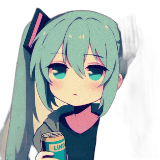 staff, robot, weapon, face, anime, pixel art, vaporwave, cartoon transparent PNG cut-out