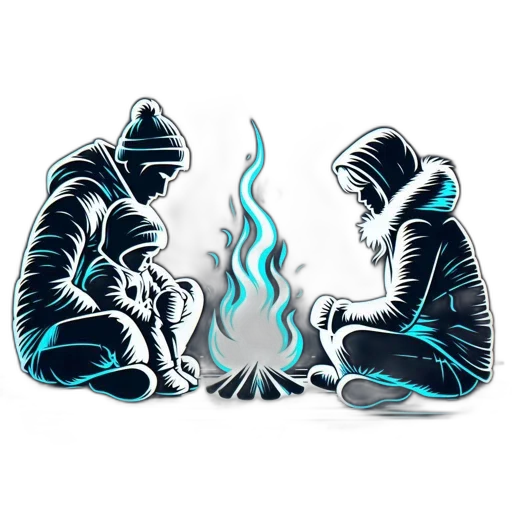 jacket, mask, concept art, pixel art, comic book art, fantasy art, fire, neon lights transparent PNG cut-out