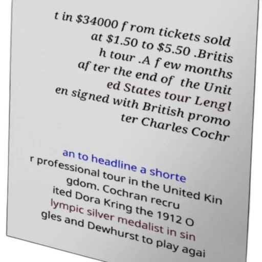 promotional, poster, british, tour, featuring, dora, kring, 1912 transparent PNG cut-out