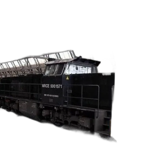 3d render, concept art, photorealistic, black, locomotive, number, mrce, 5001571 transparent PNG cut-out
