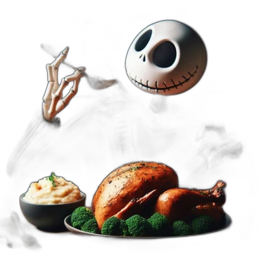 food, mask, concept art, 3d render, photorealistic, pixel art, jack, skellington transparent PNG cut-out