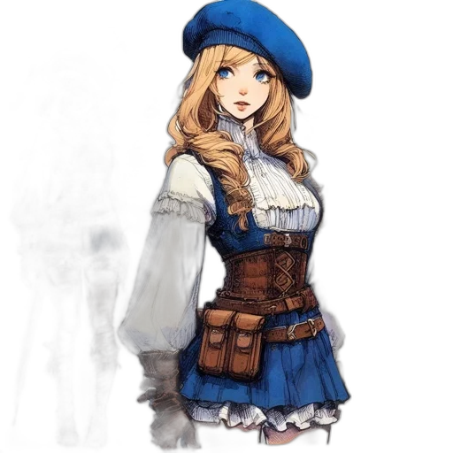 dress, hat, staff, jacket transparent PNG cut-out