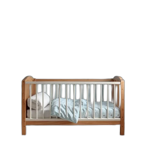 furniture, 3d render, earth tones, infant, bed, blue, brown, design transparent PNG cut-out