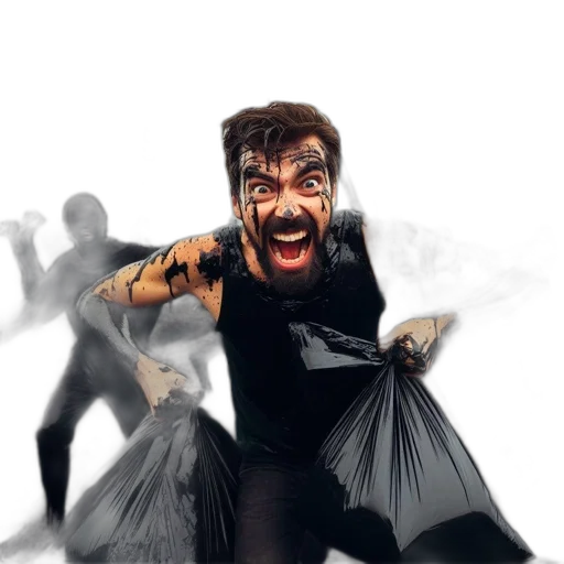 creature, mask, concept art, comic book art, photorealistic, cartoon, individual, covered transparent PNG cut-out