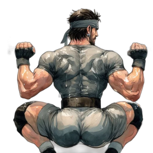 weapon, concept art, comic book art, watercolor, photorealistic, intense, workout, scene transparent PNG cut-out
