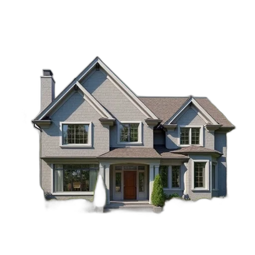 building, 3d render, photorealistic, concept art, rendered, house, rendering, front transparent PNG cut-out