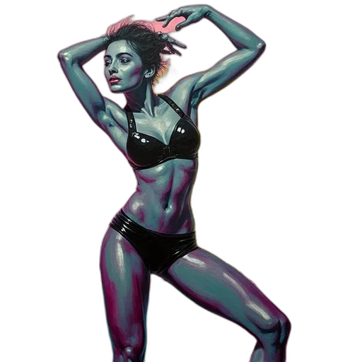 creature, cyberpunk, concept art, watercolor, comic book art, neon lights, blue, dark transparent PNG cut-out