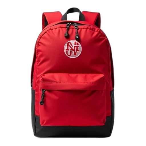jacket, 3d render, red, black, backpack, large, front, pocket transparent PNG cut-out