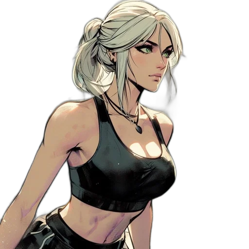 comic book art, concept art, fantasy art, cartoon, earth tones, dark, female, runner transparent PNG cut-out