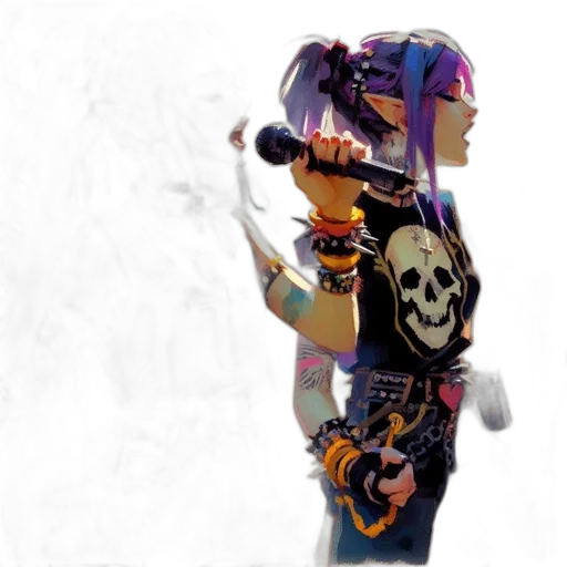 robot, staff, mask, weapon, 3d render, concept art, cyberpunk, photorealistic transparent PNG cut-out