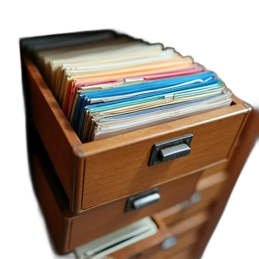 furniture, wooden, filing, cabinet, multiple, drawers, each, containing transparent PNG cut-out
