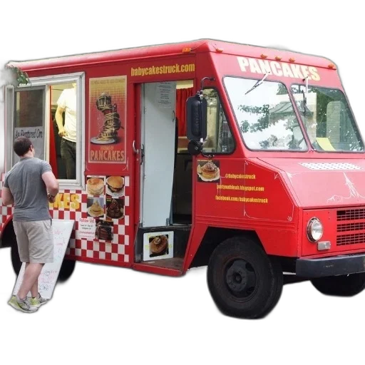 food, red, truck, word, pancakes, written transparent PNG cut-out