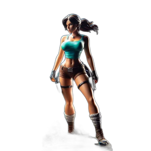 weapon, concept art, comic book art, fantasy art, pixel art, detailed, figurine, female transparent PNG cut-out