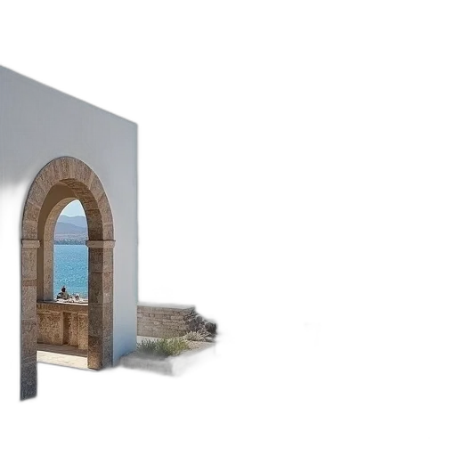 building, furniture, sword, 3d render, photorealistic, concept art, fantasy art, beach transparent PNG cut-out