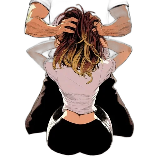 hair, jacket, staff, comic book art, concept art, cartoon, anime, intimate transparent PNG cut-out