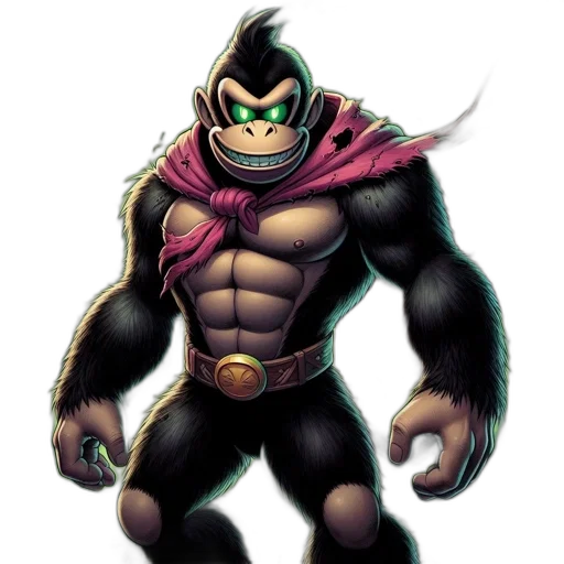 animal, mask, concept art, comic book art, fantasy art, 3d render, dark, green transparent PNG cut-out