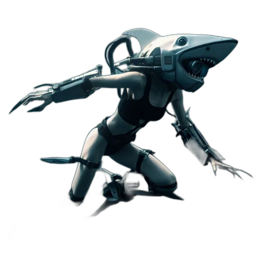 robot, weapon, creature, dragon, concept art, 3d render, fantasy art, cyberpunk transparent PNG cut-out