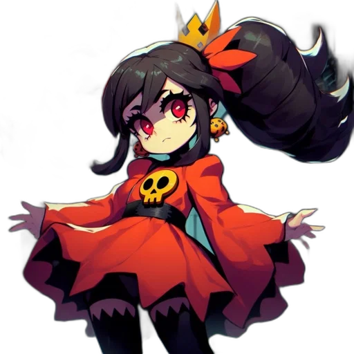 crown, staff, dress, flower, pixel art, concept art, anime, cartoon transparent PNG cut-out