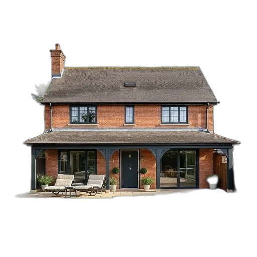 building, 3d render, photorealistic, bedroom, detached, house, sale, west transparent PNG cut-out