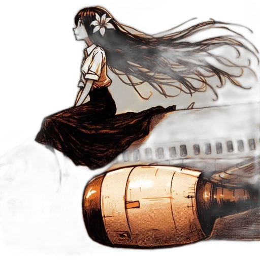 weapon, bottle, hair, concept art, photorealistic, fantasy art, comic book art, outer space transparent PNG cut-out