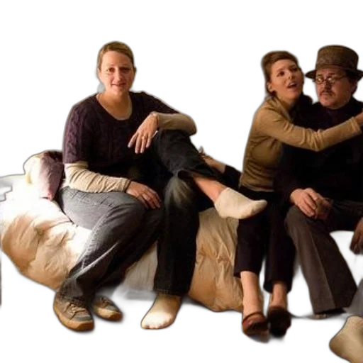 furniture, staff, 3d render, earth tones, three, people, sit, couch transparent PNG cut-out