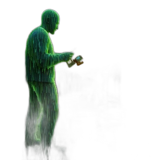 staff, robot, bottle, concept art, 3d render, photorealistic, comic book art, green transparent PNG cut-out