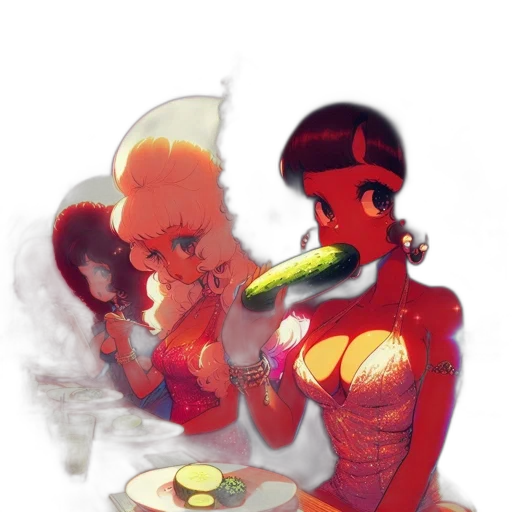 food, dress, robot, weapon, concept art, comic book art, pixel art, watercolor transparent PNG cut-out
