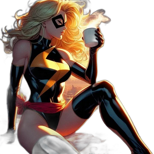 comic book art, concept art, cartoon, fantasy art, neon lights, image, depicts, female transparent PNG cut-out