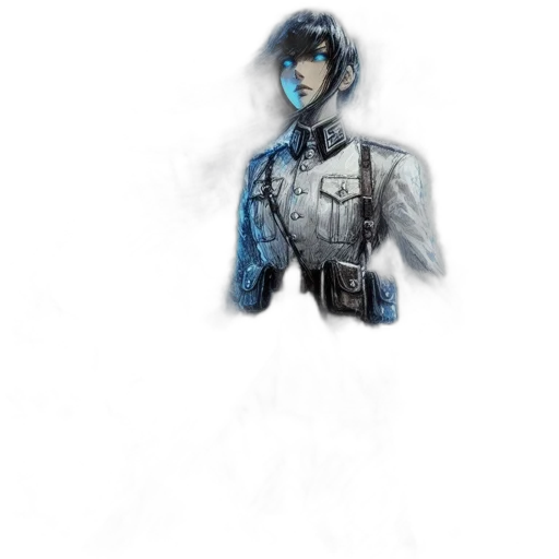 robot, jacket, face, mask, concept art, comic book art, pixel art, watercolor transparent PNG cut-out