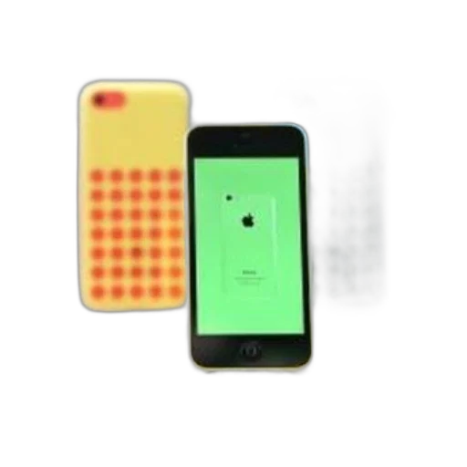 3d render, green, neon, iphone, screen, displayed, front, two transparent PNG cut-out
