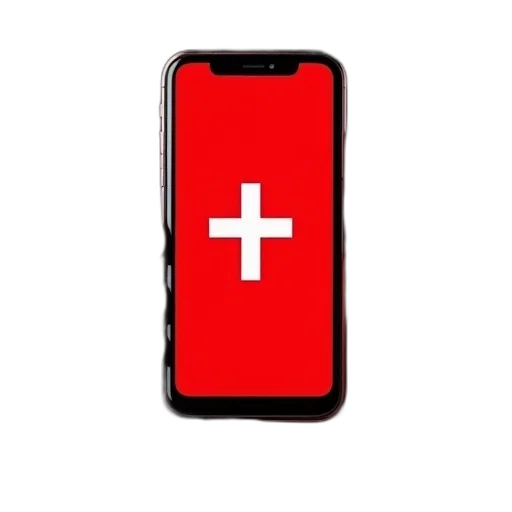 concept art, person, hand, holding, smartphone, displaying, red, screen transparent PNG cut-out