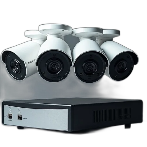 robot, 3d render, camera, 8ch, ccd, dvr, surveillance, system transparent PNG cut-out