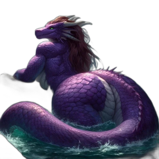 dragon, creature, animal, hair, fantasy art, concept art, vaporwave, 3d render transparent PNG cut-out