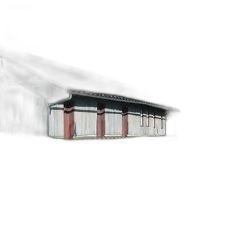 building, furniture, umbrella, staff, 3d render, concept art, photorealistic, fog transparent PNG cut-out