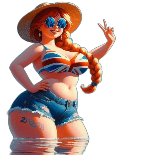 dress, hat, concept art, 3d render, photorealistic, fantasy art, beach, underwater transparent PNG cut-out
