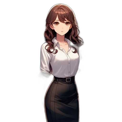 staff, dress, face, pixel art, concept art, anime, cartoon, dark transparent PNG cut-out