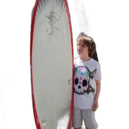 two, children, stand, next, surfboards, one, white, board transparent PNG cut-out