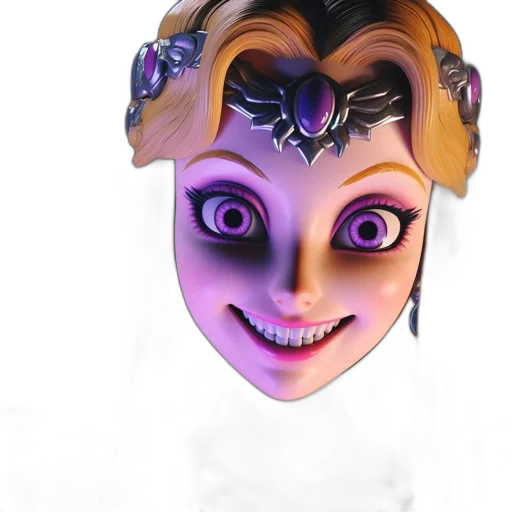mask, face, crown, creature, 3d render, concept art, anime, fantasy art transparent PNG cut-out