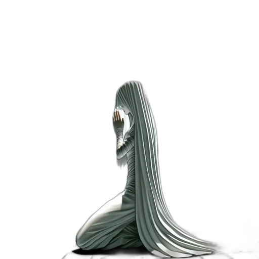 hair, dress, sword, creature, 3d render, concept art, fantasy art, photorealistic transparent PNG cut-out
